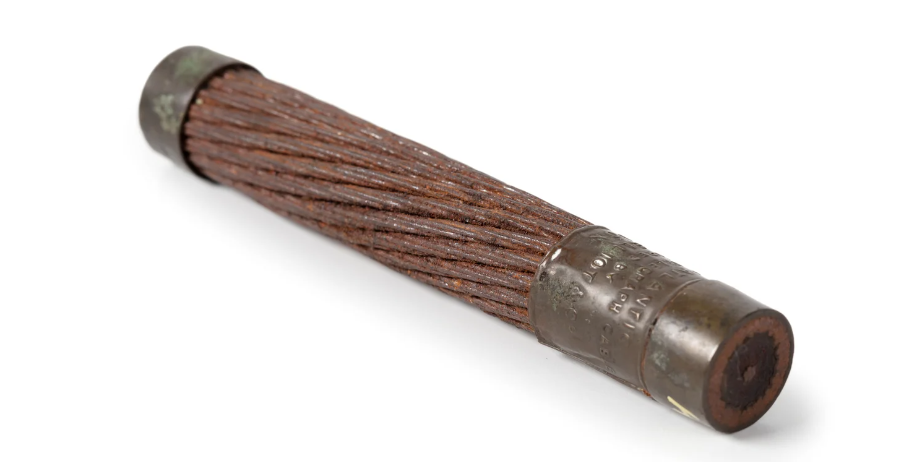 第一条跨大西洋海底电报电缆样本,该电缆于 1858 年首次连接欧洲和美国