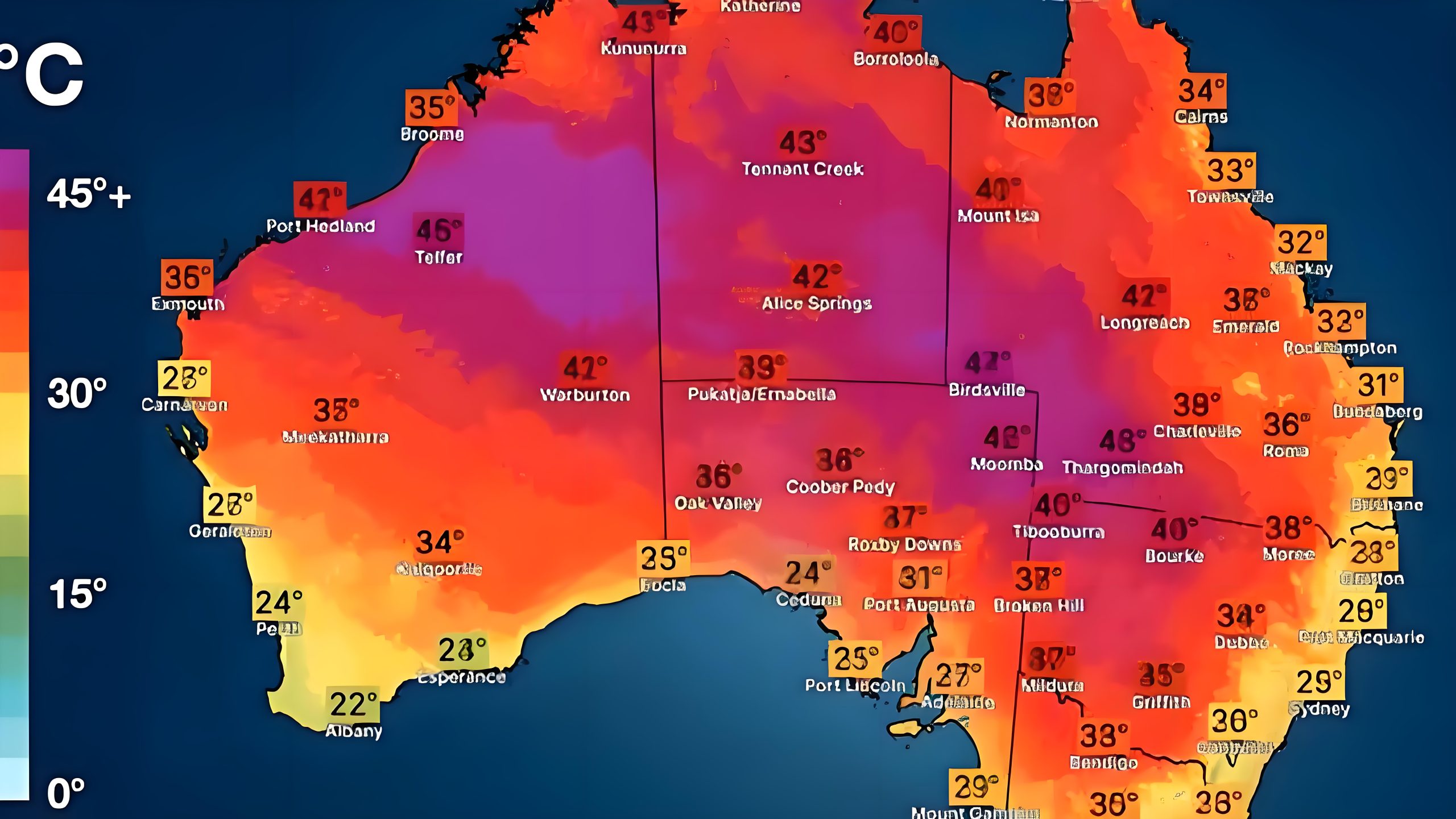 此图上传于2021年12月13日，澳大利亚夏季多州遭受热浪袭击。